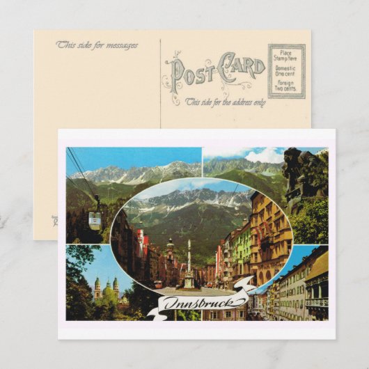 Oostenrijk, Tirol, multiview Innsbruck Briefkaart (Voorkant / Achterkant)
