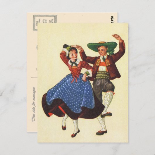 Oostenrijk, Tirol, traditionele volksdansers Briefkaart (Voorkant / Achterkant)