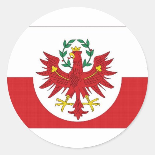 Oostenrijk Tirol Vlag Ronde Sticker (Voorkant)