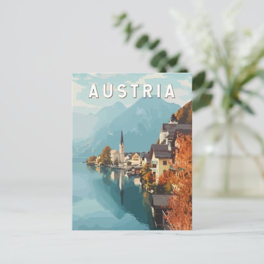 Oostenrijk Travel Art Vintage Briefkaart (Staand voorkant)