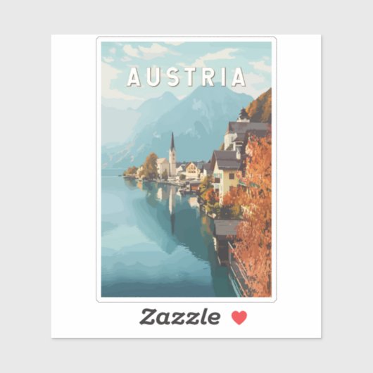 Oostenrijk Travel Art Vintage Sticker (Vel)