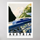  Oostenrijk Treinreis Poster | Retro Alpine (Voorkant)