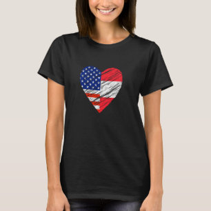 Oostenrijk USA Hart Amerikaanse Vlag Oostenrijkse T-shirt
