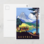 Oostenrijk, vakantie in Alpen, Vintage Briefkaart (Voorkant / Achterkant)