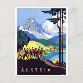 Oostenrijk, vakantie in Alpen, Vintage Briefkaart