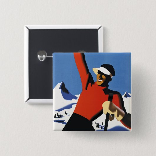 Oostenrijk Vierkante Button 5,1 Cm (Voorkant /achterkant)