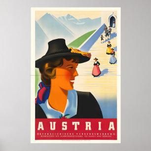 Oostenrijk Vintage Reisposter Print