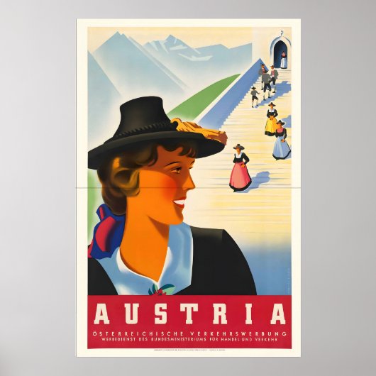 Oostenrijk Vintage Reisposter Print (Voorkant)