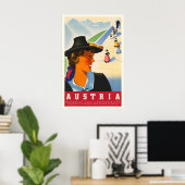 Oostenrijk Vintage Reisposter Print (Thuiskantoor)
