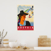 Oostenrijk Vintage Reisposter Print (Keuken)