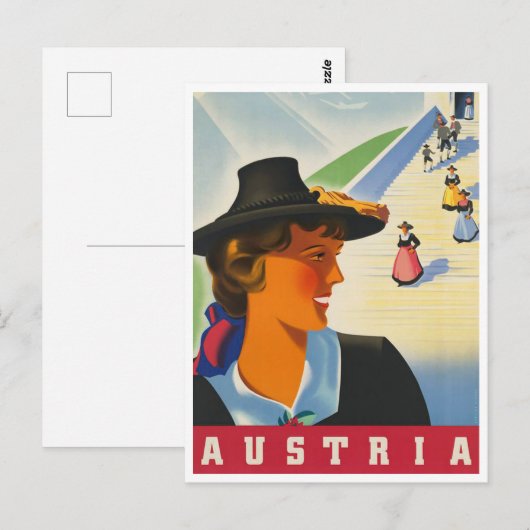 Oostenrijk Vintage Travel Briefkaart (Voorkant / Achterkant)