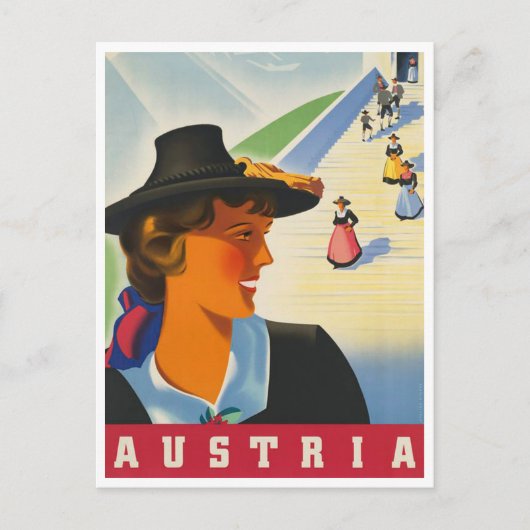 Oostenrijk Vintage Travel Briefkaart (Voorkant)