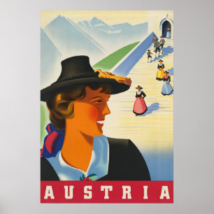 Oostenrijk Vintage Travel Poster