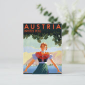 Oostenrijk Vintage Travel Poster Briefkaart (Staand voorkant)