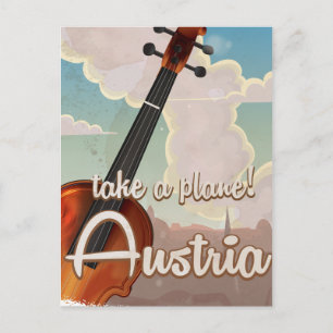 Oostenrijk Viool vintage reisposter. Briefkaart