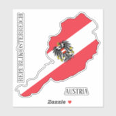 Oostenrijk Vlag Charmante Patriottische Kaart Sticker (Vel)