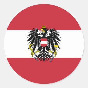 Oostenrijk Vlag Classic Ronde Sticker