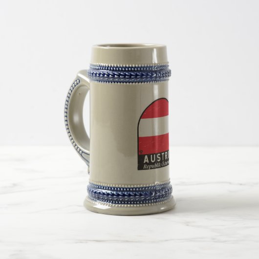 Oostenrijk vlag Embleem  Bierpul (Voorkant links)