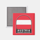 Oostenrijk vlag Embleem  Magneet (Voorkant / Achterkant)