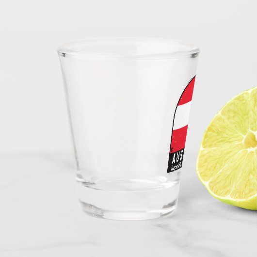 Oostenrijk vlag Embleem  Shot Glas (Links)