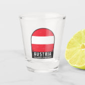 Oostenrijk vlag Embleem  Shot Glas (Voorkant)