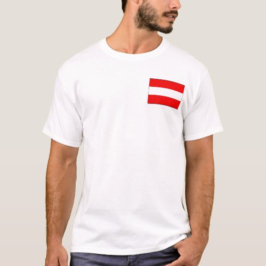 Oostenrijk vlag en kaart T-Shirt (Voorkant)