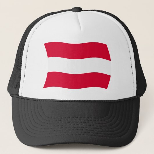 Oostenrijk Vlag Hoed Trucker Pet (Voorkant)
