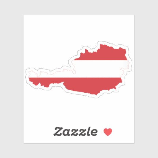 Oostenrijk Vlag in Landkaart Sticker (Vel)