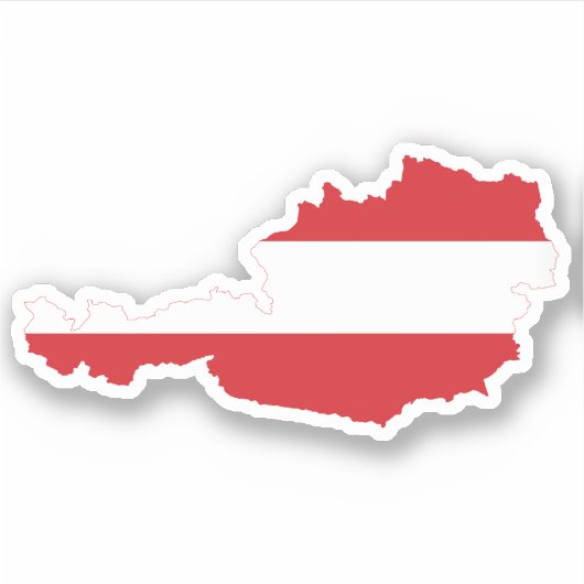Oostenrijk Vlag in Landkaart Sticker (Voorkant)