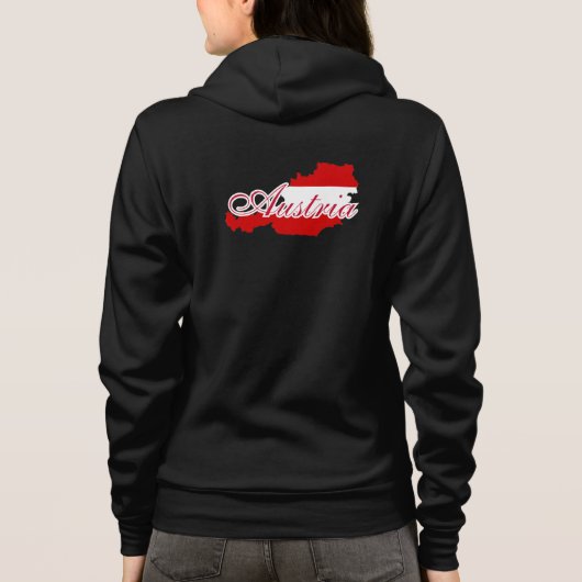 Oostenrijk vlag kaart hoodie (Achterkant)