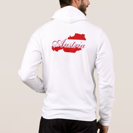 Oostenrijk vlag kaart hoodie (Achterkant)