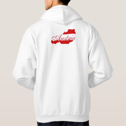 Oostenrijk vlag kaart hoodie (Achterkant)