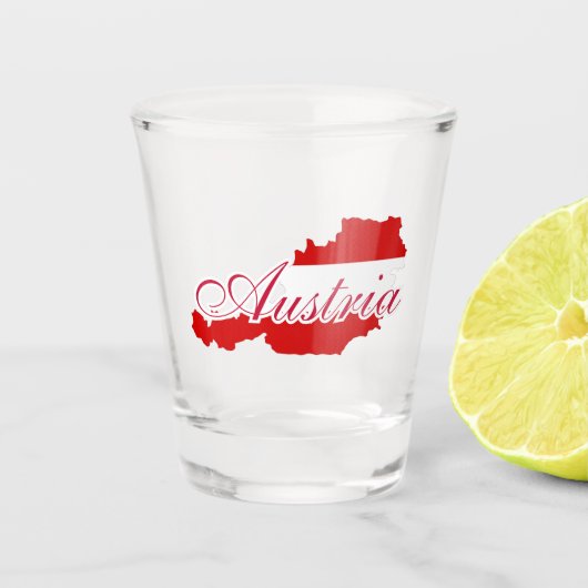 Oostenrijk vlag kaart shot glas (Voorkant)