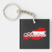 Oostenrijk vlag kaart sleutelhanger (voorkant)