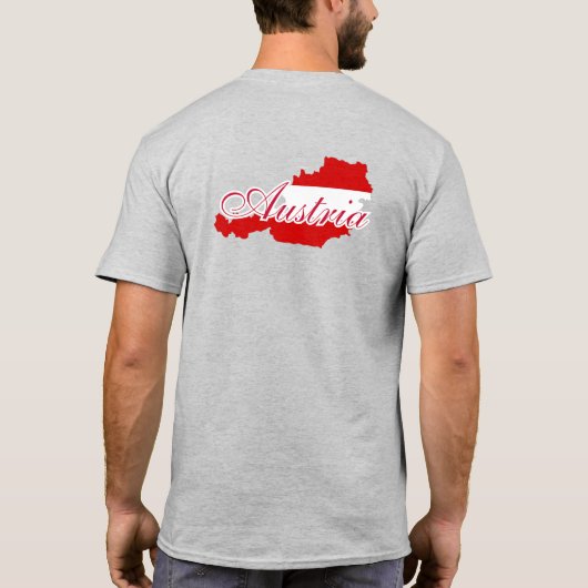 Oostenrijk vlag kaart t-shirt (Achterkant)