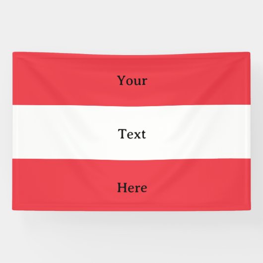 Oostenrijk Vlag met aangepaste tekst Spandoek (Horizontaal)