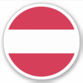 Oostenrijk Vlag Ronde Sticker (Voorkant)