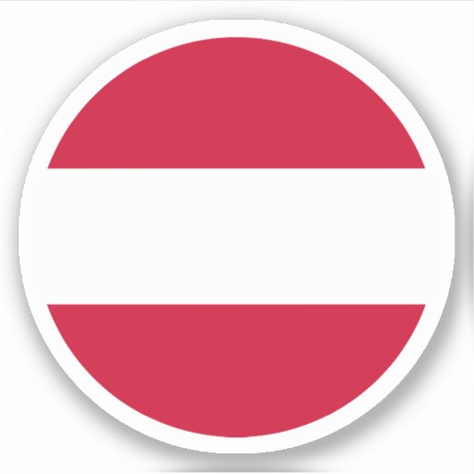 Oostenrijk Vlag Ronde Sticker (Voorkant)