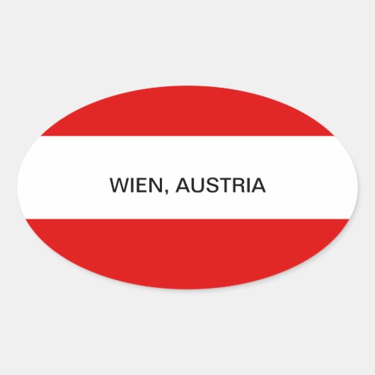OOSTENRIJK: vlag van Oostenrijk — Wenen Ovale Sticker (Voorkant)