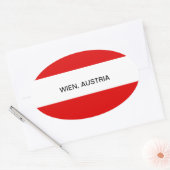 OOSTENRIJK: vlag van Oostenrijk — Wenen Ovale Sticker (Envelop)