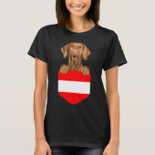 Oostenrijk Vlag Vissla Hond In Pocket T-shirt (Voorkant)