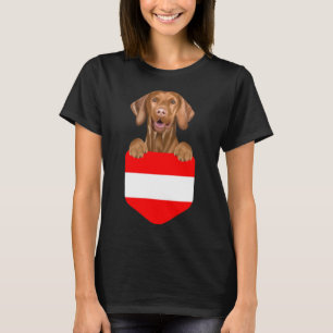 Oostenrijk Vlag Vissla Hond In Pocket T-shirt