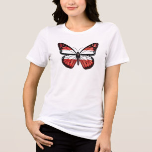 Oostenrijk Vlinder Monarch Vlag Tri-Blend Shirt