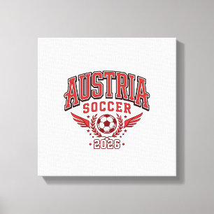 Oostenrijk Voetbal 2026 Voetbal Vet Land Typografi Canvas Afdruk
