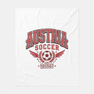 Oostenrijk Voetbal 2026 Voetbal Vet Land Typografi Fleece Deken