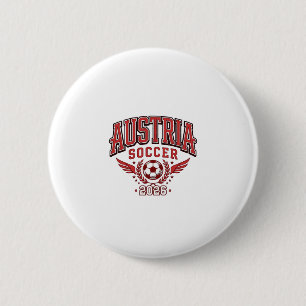 Oostenrijk Voetbal 2026 Voetbal Vet Land Typografi Ronde Button 5,7 Cm
