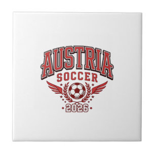 Oostenrijk Voetbal 2026 Voetbal Vet Land Typografi Tegeltje