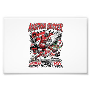 Oostenrijk Voetbal Skelet Aanvaller Naties Poster 