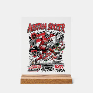 Oostenrijk Voetbal Skelet Aanvaller Naties Poster 