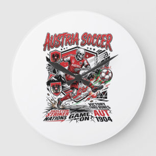 Oostenrijk Voetbal Skelet Aanvaller Naties Poster Grote Klok